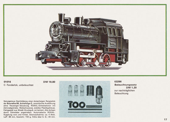 Rokal TT-Modelleisenbahn Katalog 1968