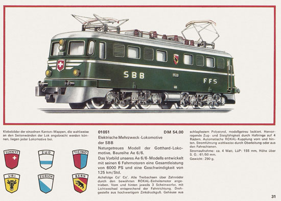 Rokal TT-Modelleisenbahn Katalog 1968