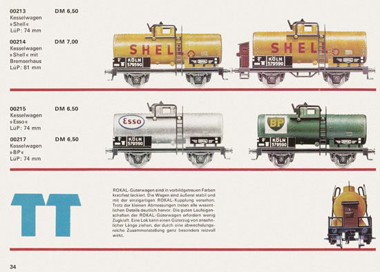 Rokal TT-Modelleisenbahn Katalog 1968