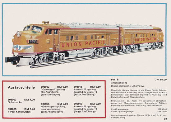 Rokal TT-Modelleisenbahn Katalog 1969