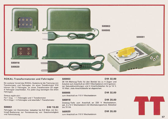 Rokal TT-Modelleisenbahn Katalog 1969