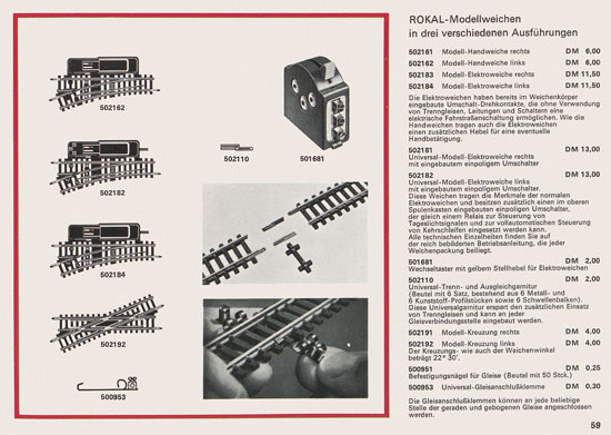 Rokal TT-Modelleisenbahn Katalog 1969