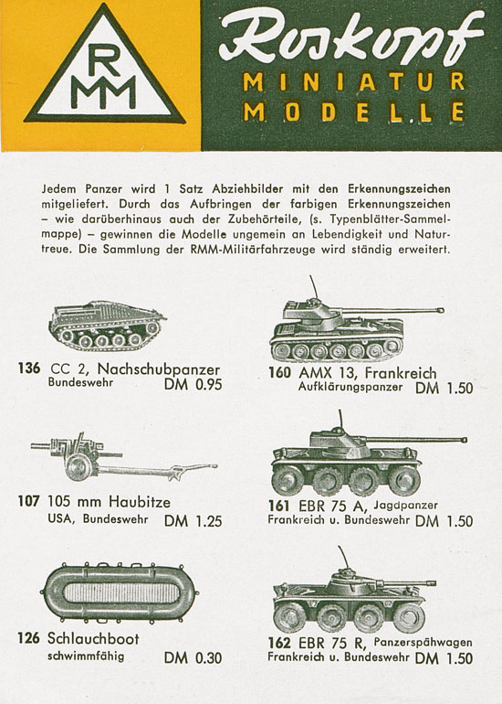 Roskopf Miniatur-Modelle 1960