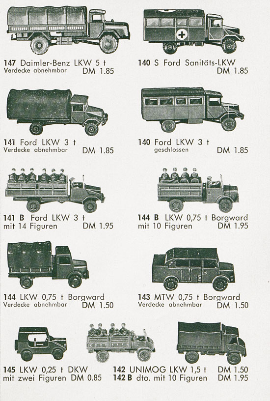 Roskopf Miniatur-Modelle 1961-1962