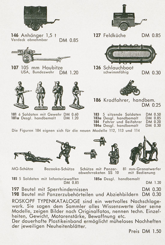 Roskopf Miniatur-Modelle 1961-1962