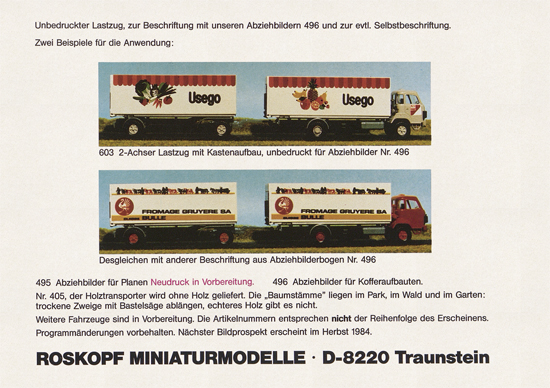 Roskopf Miniaturmodelle 1984