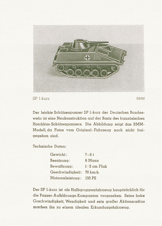 Roskopf Militärfahrzeuge Typenbeschreibungsheft 1958