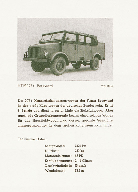 Roskopf Militärfahrzeuge Typenbeschreibungsheft 1958