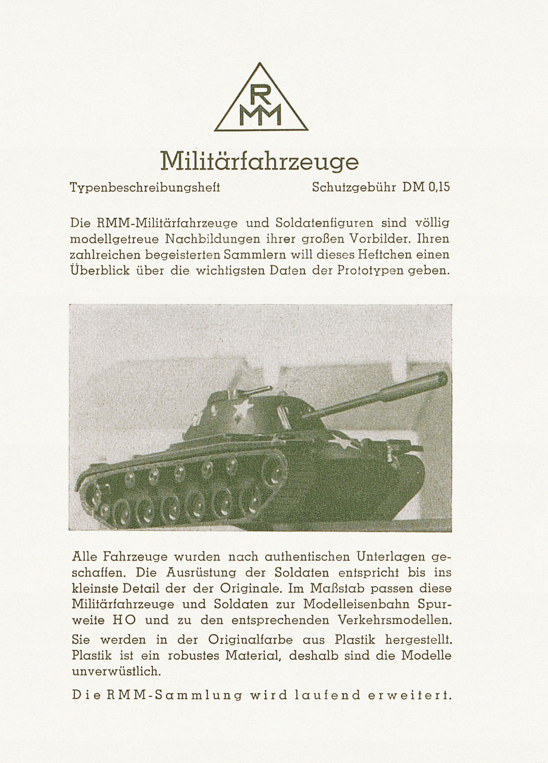 Roskopf Militärfahrzeuge Typenbeschreibungsheft 1958