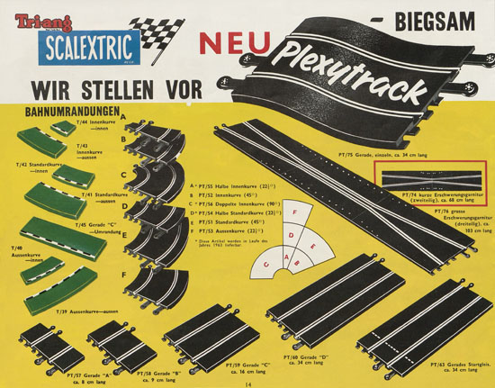 Scalextric Elektrisches Miniatur Autorennen Katalog 1963