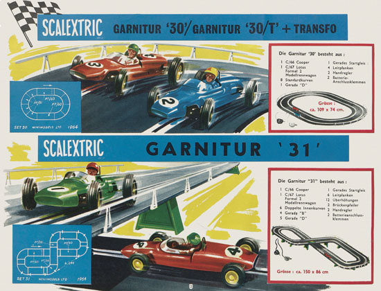 Scalextric Elektrisches Miniatur Autorennen Katalog 1964