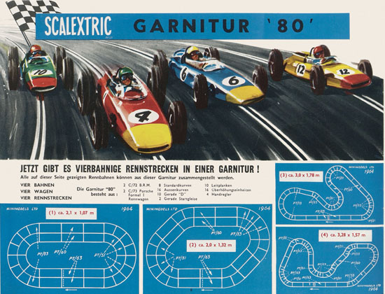 Scalextric Elektrisches Miniatur Autorennen Katalog 1964