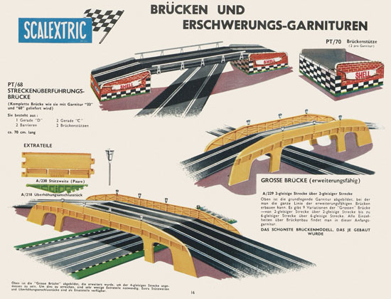 Seite 16 Scalextric Elektrisches Miniatur Autorennen Katalog 1964
