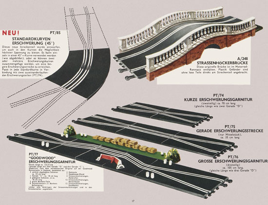 Scalextric Elektrisches Miniatur Autorennen Katalog 1964