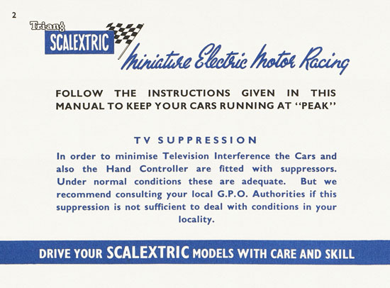 Scalextric Instruction manual 1962