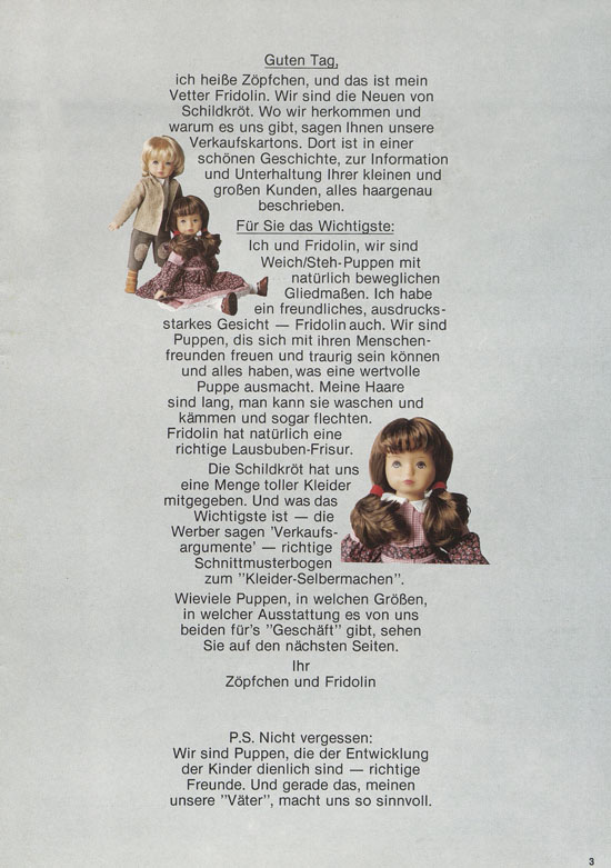 Schildkröt-Puppen Katalog 1980