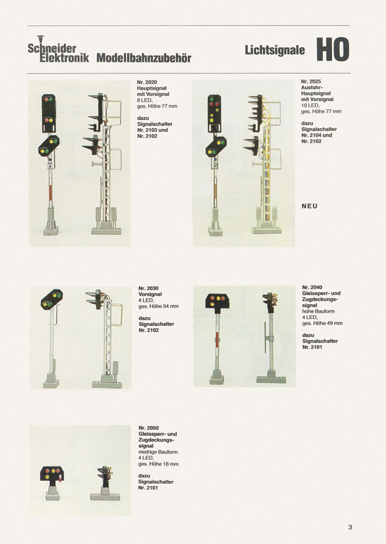 Schneider Modellbahnzubehör Katalog 1981-1982