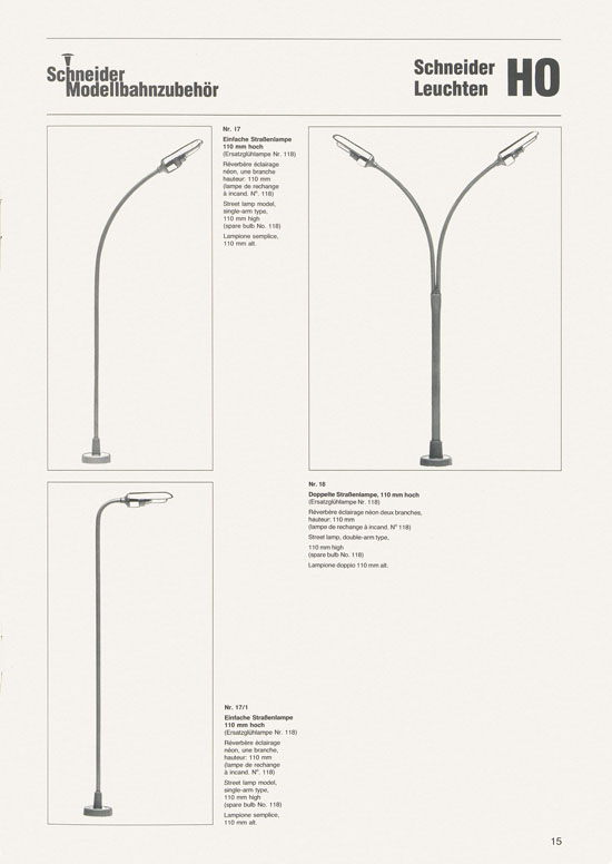 Schneider Modellbahnzubehör Katalog 1981-1982