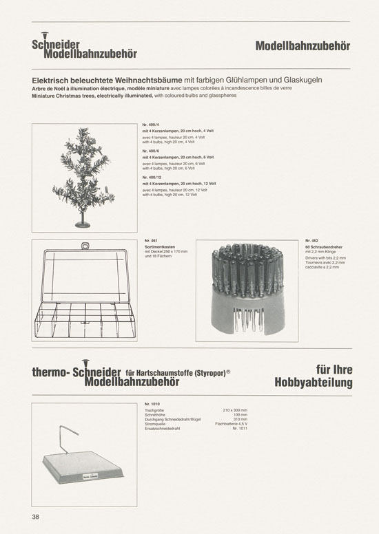 Schneider Modellbahnzubehör Katalog 1981-1982