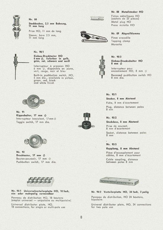 Schneider Modellbahnzubehör Prospekt 1964