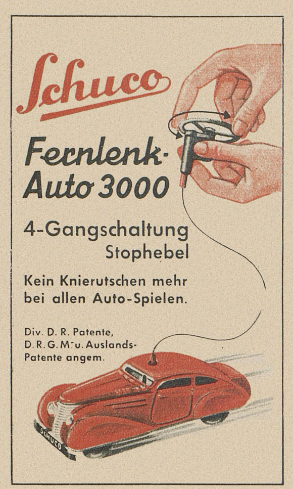 Schuco Fernlenk-Auto 3000 Faltblatt 1938