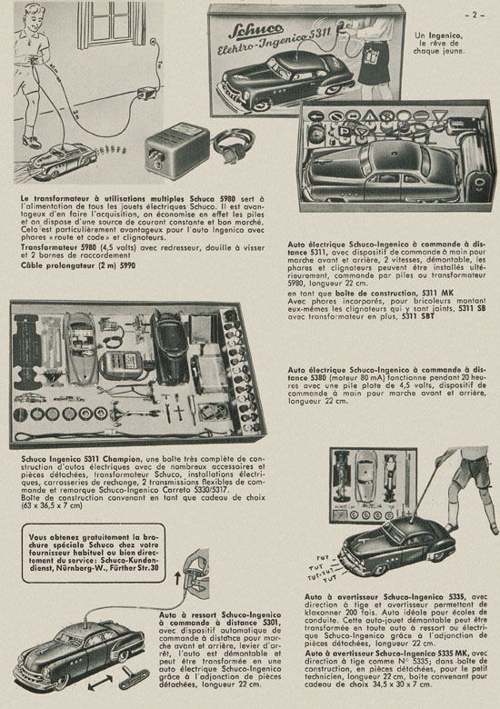 Schuco Jouets Brevetès catalogue 1955