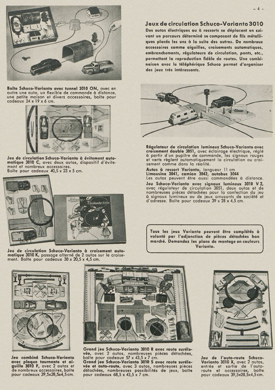 Schuco Jouets Brevetès catalogue 1955