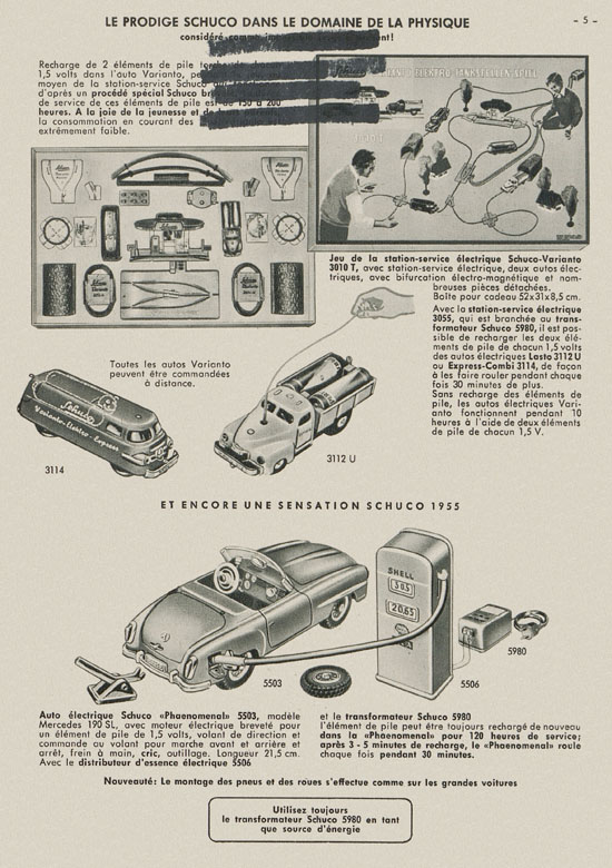 Schuco Jouets Brevetès catalogue 1955