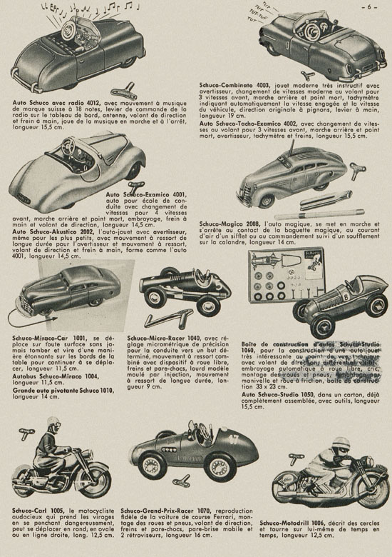 Schuco Jouets Brevetès catalogue 1955