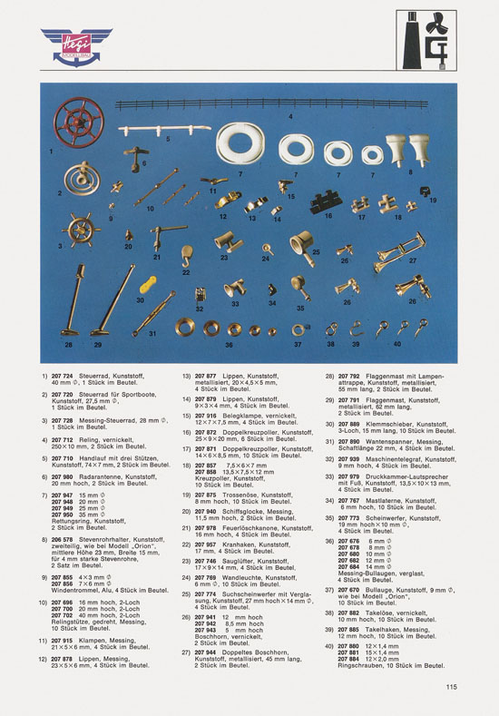 Hegi Modellbau Katalog 1976