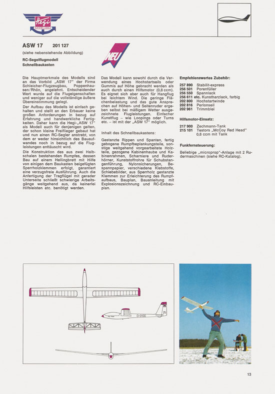 Hegi Modellbau Katalog 1976