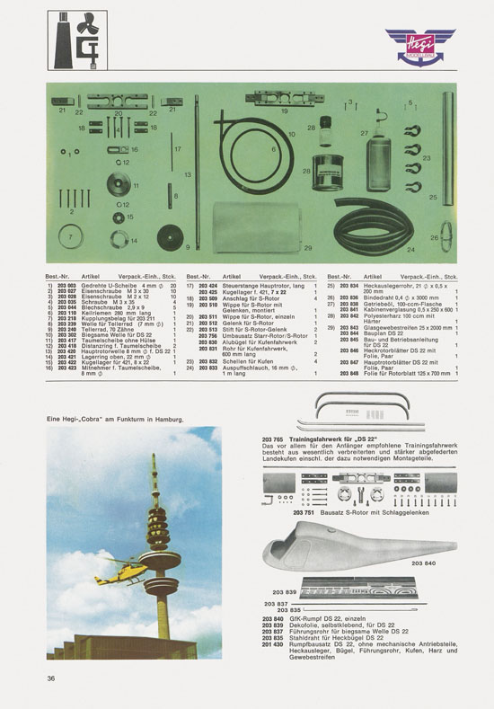 Hegi Modellbau Katalog 1976