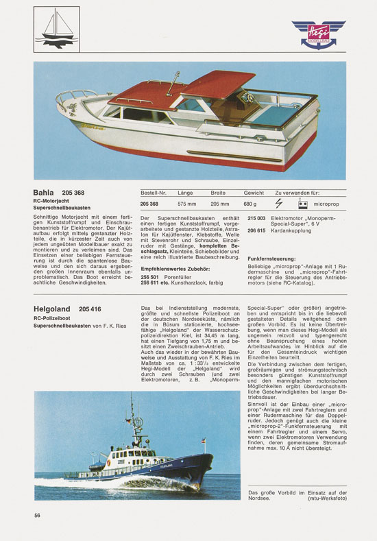 Hegi Modellbau Katalog 1976