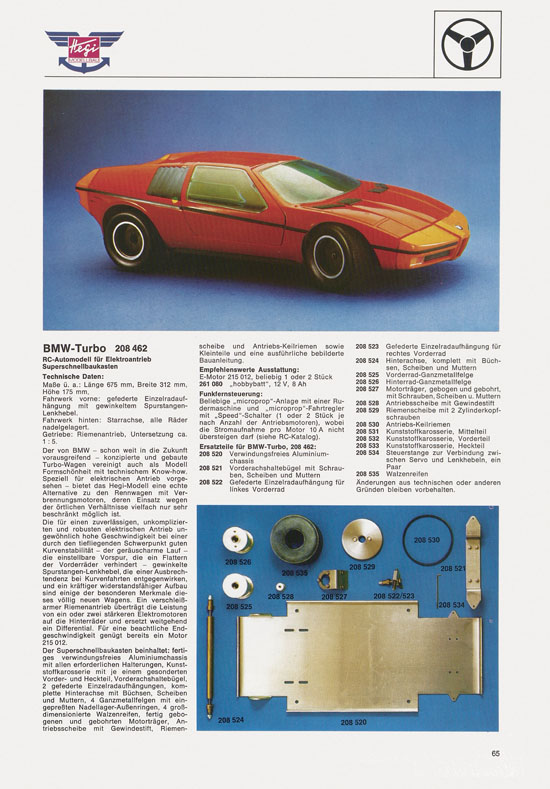 Hegi Modellbau Katalog 1976