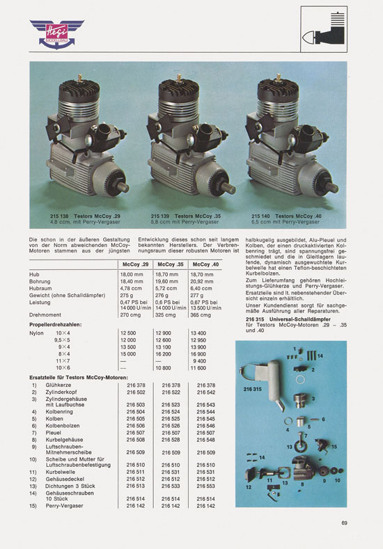 Hegi Modellbau Katalog 1976