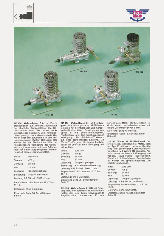 Hegi Modellbau Katalog 1976