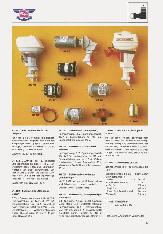 Hegi Modellbau Katalog 1976