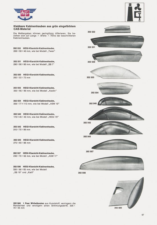 Hegi Modellbau Katalog 1976