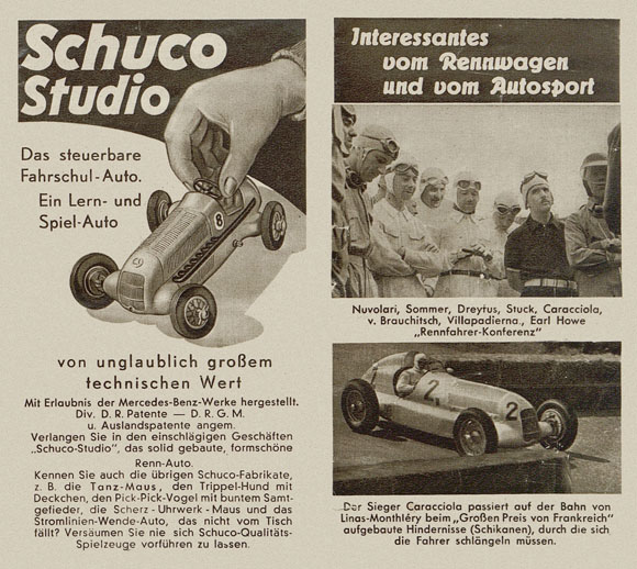 Schuco Studio Faltblatt 1937