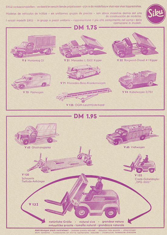 Siku Verkehrsmodelle Katalog 1960