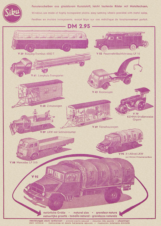 Siku Verkehrsmodelle Katalog 1960