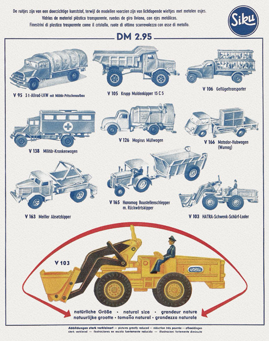 Siku Verkehrsmodelle und Flugmodelle Katalog 1961