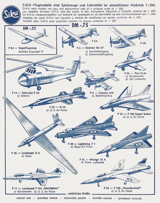 Siku Verkehrsmodelle und Flugmodelle Katalog 1961