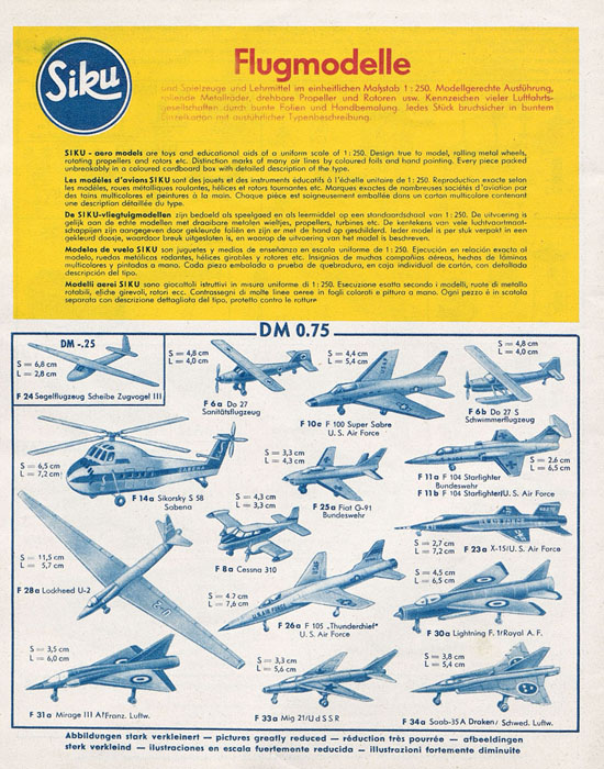 Siku Katalog 1962, Preisliste 1962, Bildpreisliste 1962, Verkehrsmodelle 1962