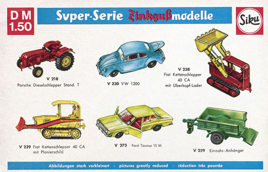 Siku Katalog 1968, Preisliste 1968, Bildpreisliste 1968, Verkehrsmodelle 1968