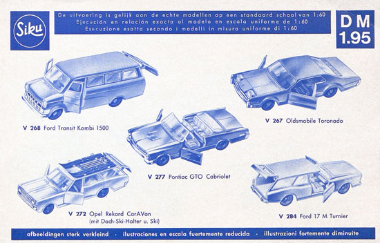 Siku Katalog 1968, Preisliste 1968, Bildpreisliste 1968, Verkehrsmodelle 1968