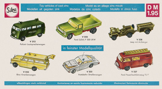 Siku Super Serie Zinkguß-Modelle Katalog 1969