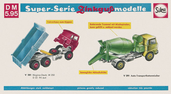 Siku Super Serie Zinkguß-Modelle Katalog 1969