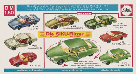 Siku Super Serie Zinkguß-Modelle Katalog 1970