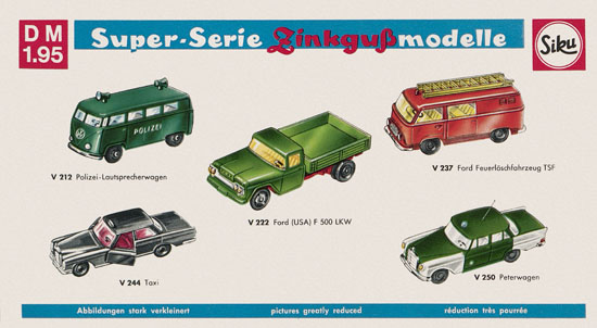 Siku Super Serie Zinkguß-Modelle Katalog 1970